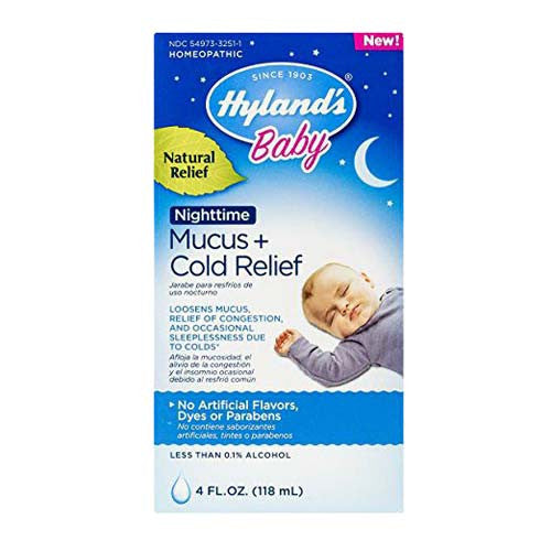 Hylands Baby Nighttime Mucus Plus Cold Relief Congestion, Homeopathic, 4 Oz
